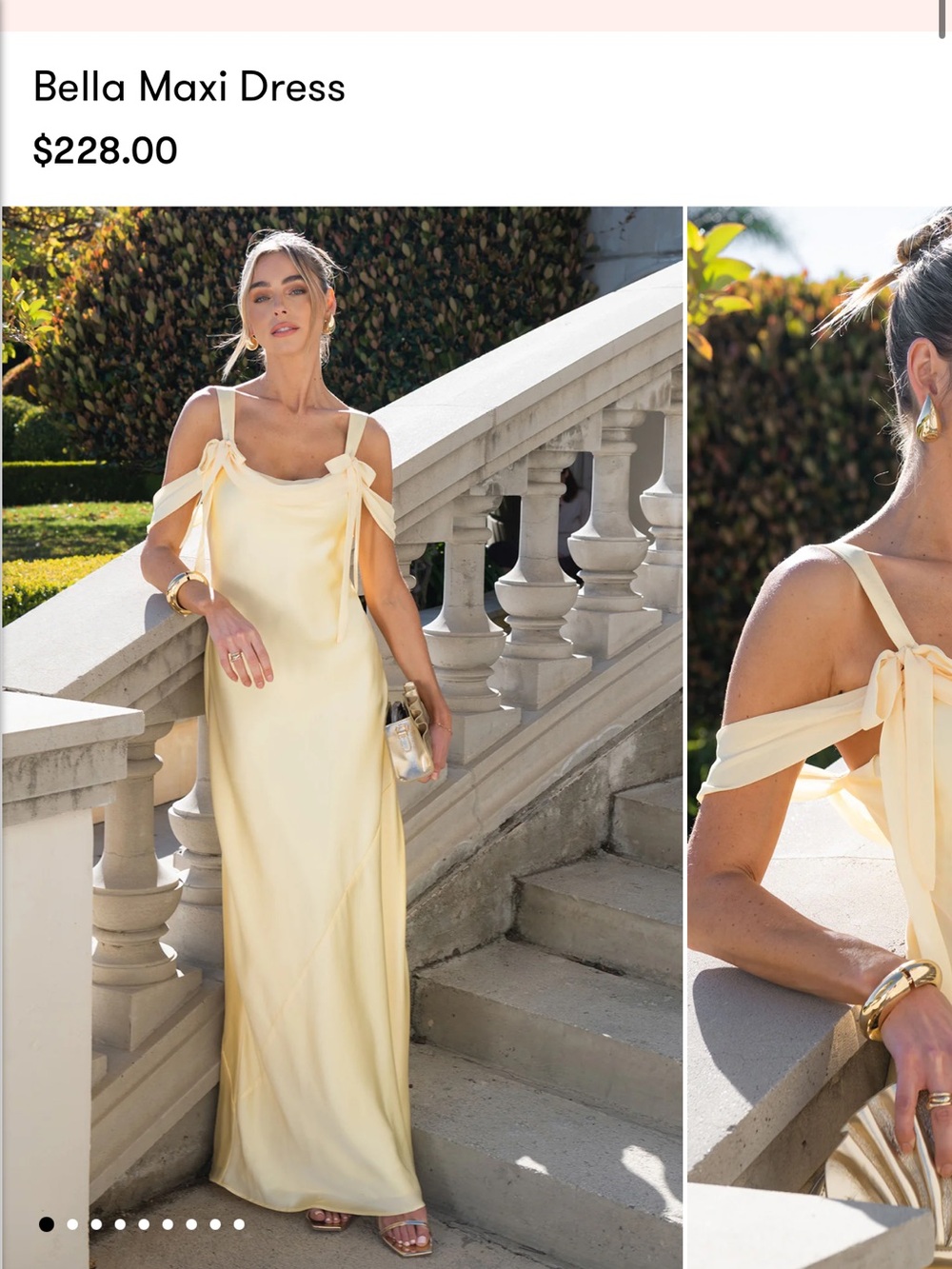 Show Me Your MuMu Pale Yellow Satin Bella Maxi Dress
